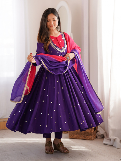 Shimmering Grace Three-Piece Anarkali