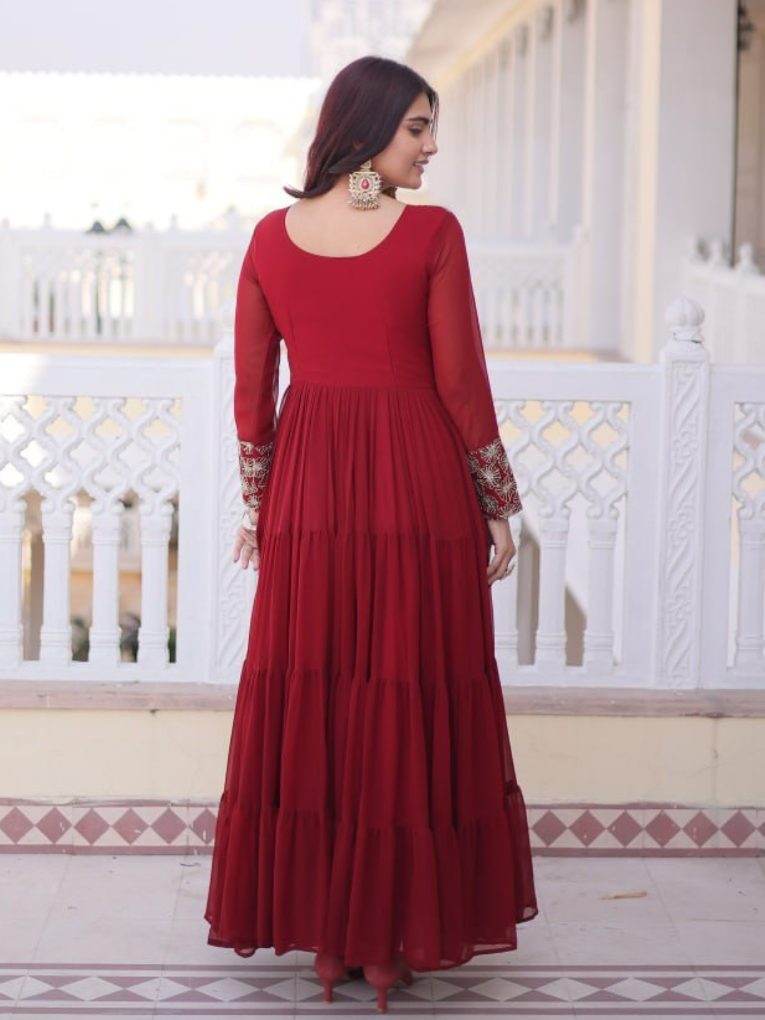 Festive Twirls Tiered Gown