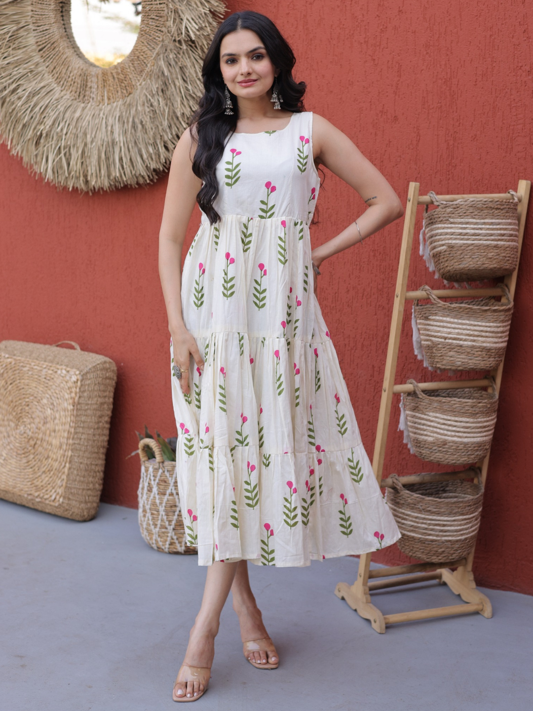 Twirl-Worthy Tiered Cotton Dress