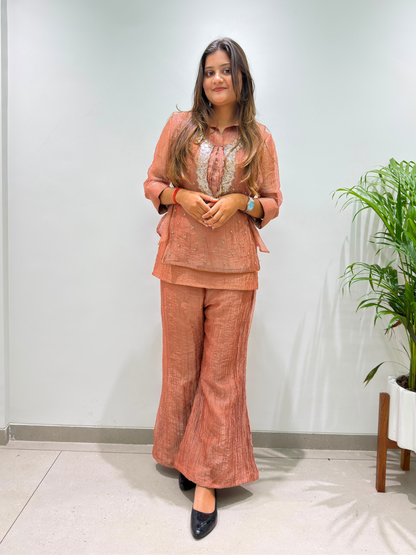 Chic Indo-Western Salsa Silk Co-Ord