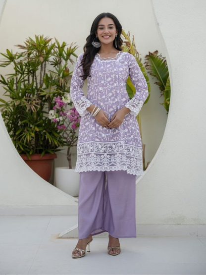 Embroidered Mul Cotton Classic Dupatta Set