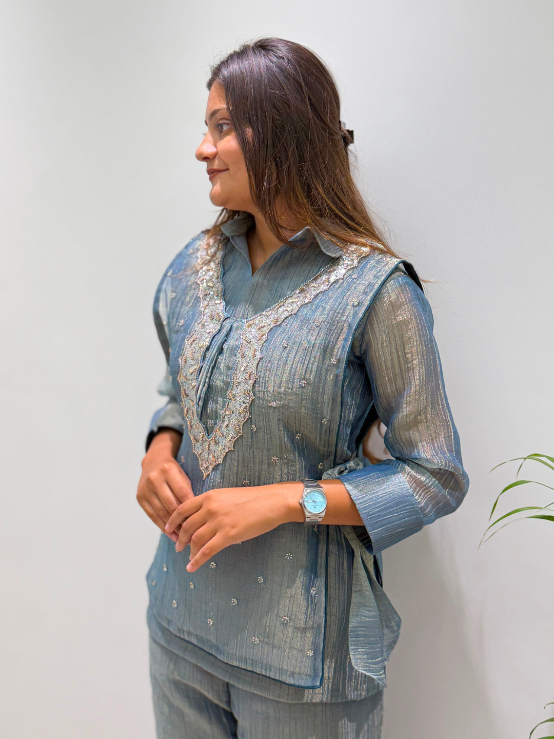 Chic Indo-Western Salsa Silk Co-Ord