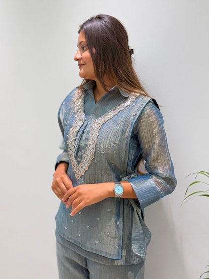 Chic Indo-Western Salsa Silk Co-Ord
