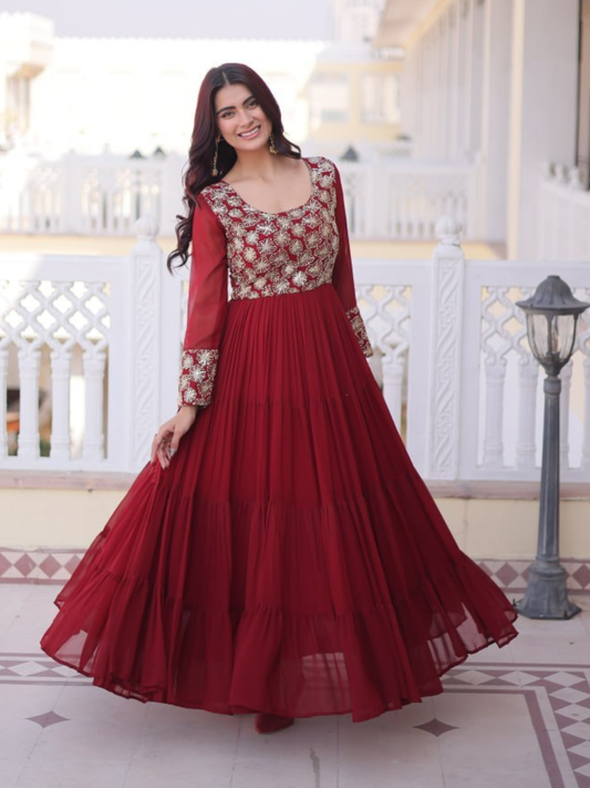 Festive Twirls Tiered Gown