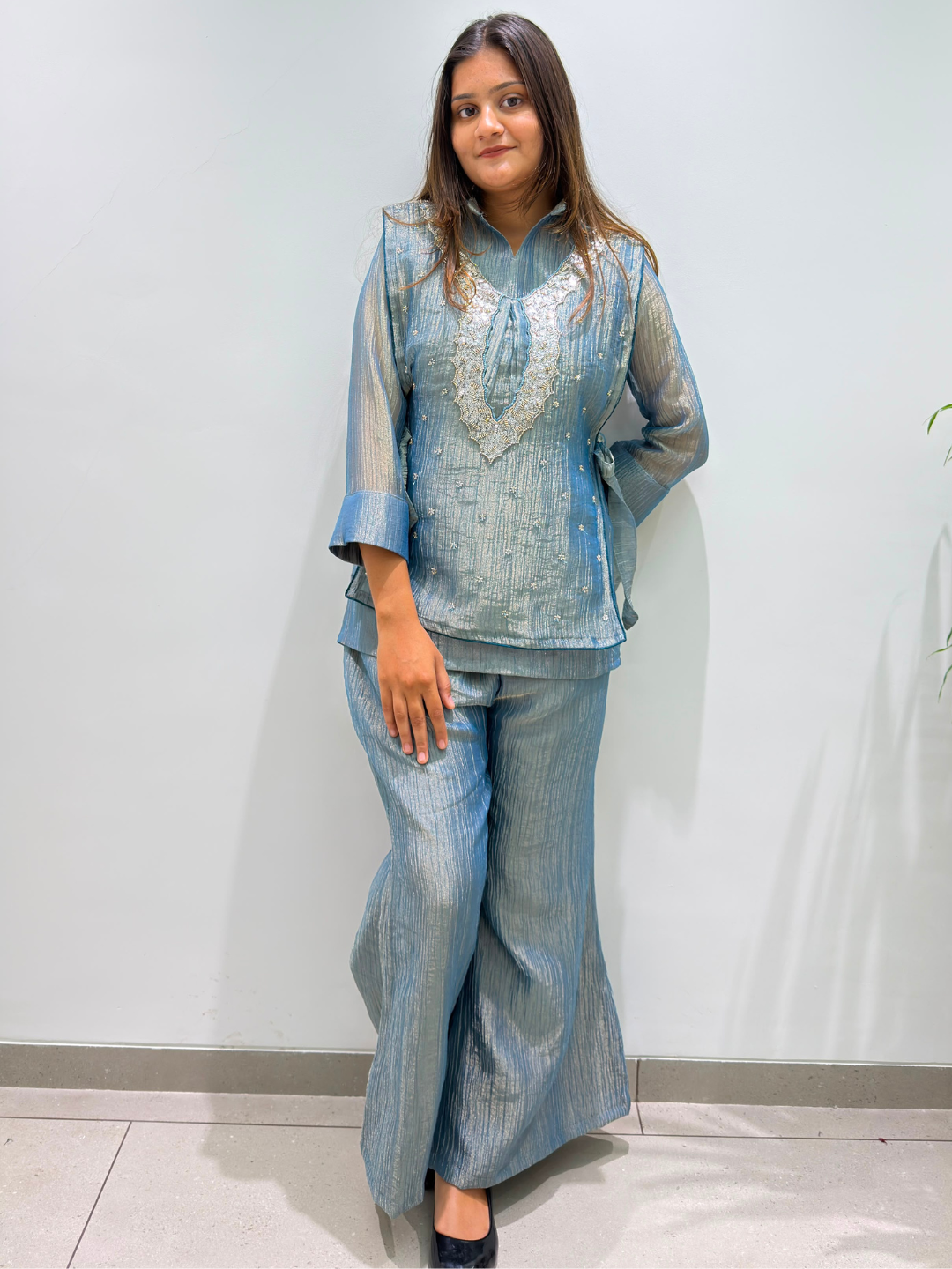 Chic Indo-Western Salsa Silk Co-Ord