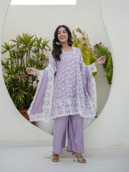 Embroidered Mul Cotton Classic Dupatta Set