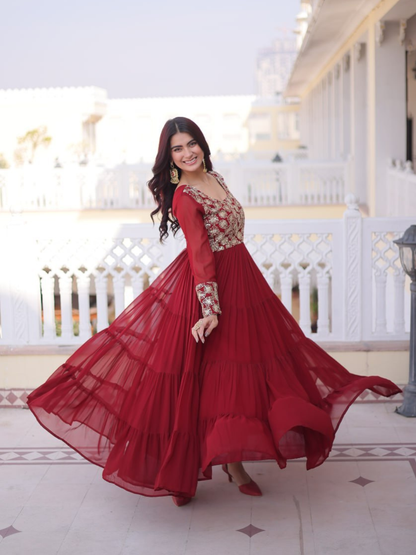 Festive Twirls Tiered Gown