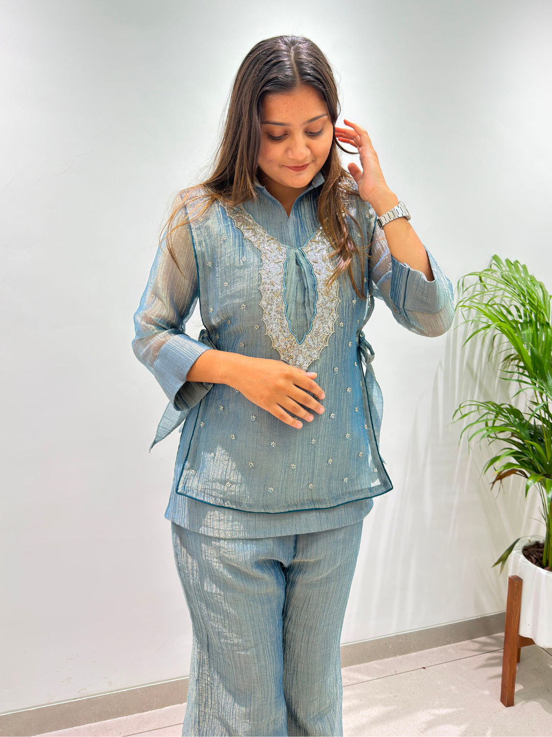Chic Indo-Western Salsa Silk Co-Ord