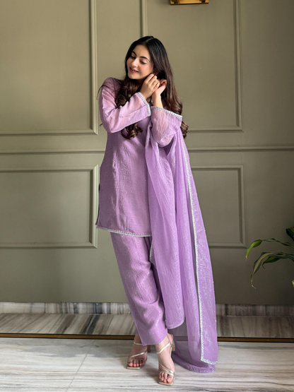 Soft Glam Crunchy Silk Salwar Suit with Diamond Work