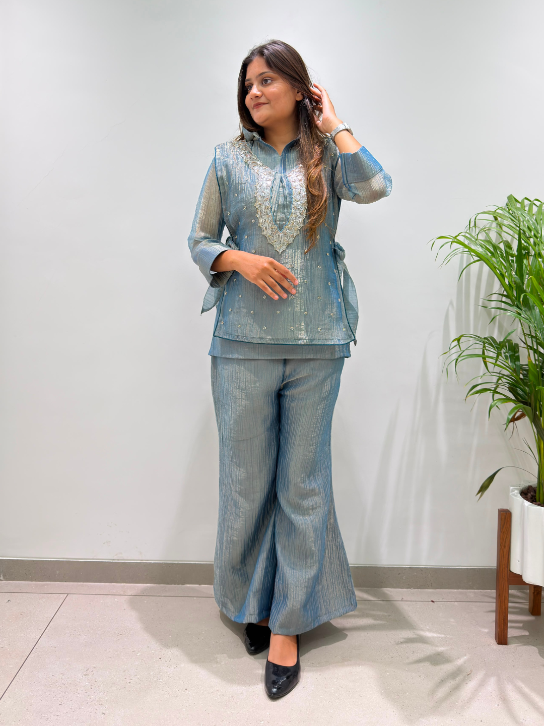 Chic Indo-Western Salsa Silk Co-Ord