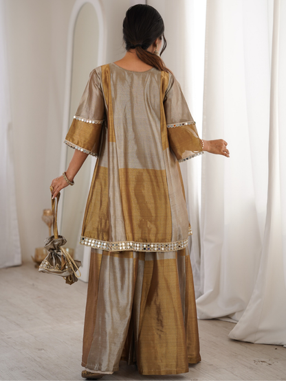 Golden Glow Two-Tone Tissue Co-Ord Set