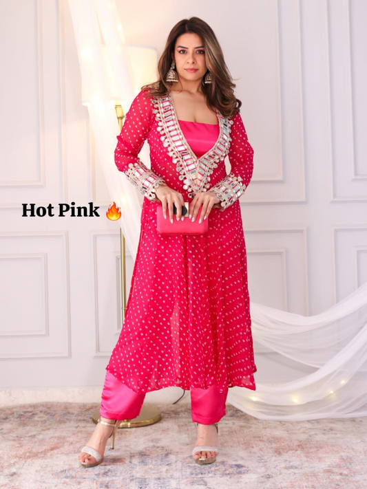 Mirror Magic Kurta Set with Bustier
