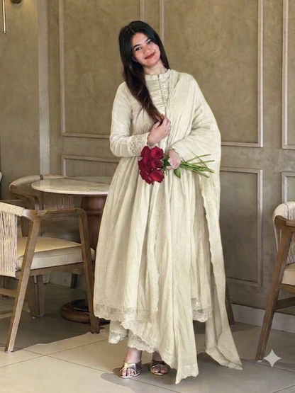 Classic Elegance in Roman Silk Dupatta Set