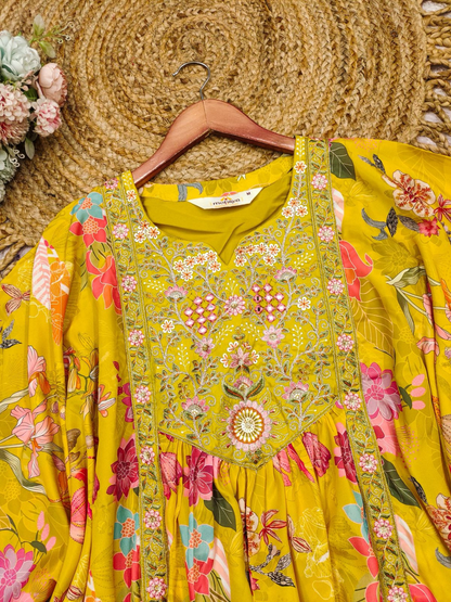 Sunlit Kaftan Co-ord in Blooming Hues