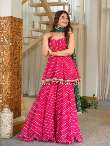 Royal Bandhani Palazzo Set