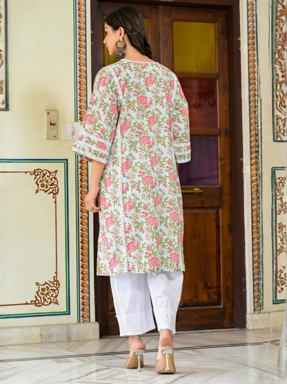 Breezy Bloom Cotton Chogha Set
