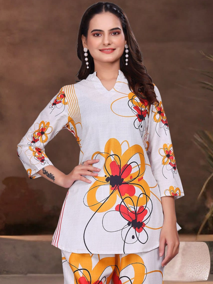 Vibrant Cotton Silk Digital Print Co-Ord Set
