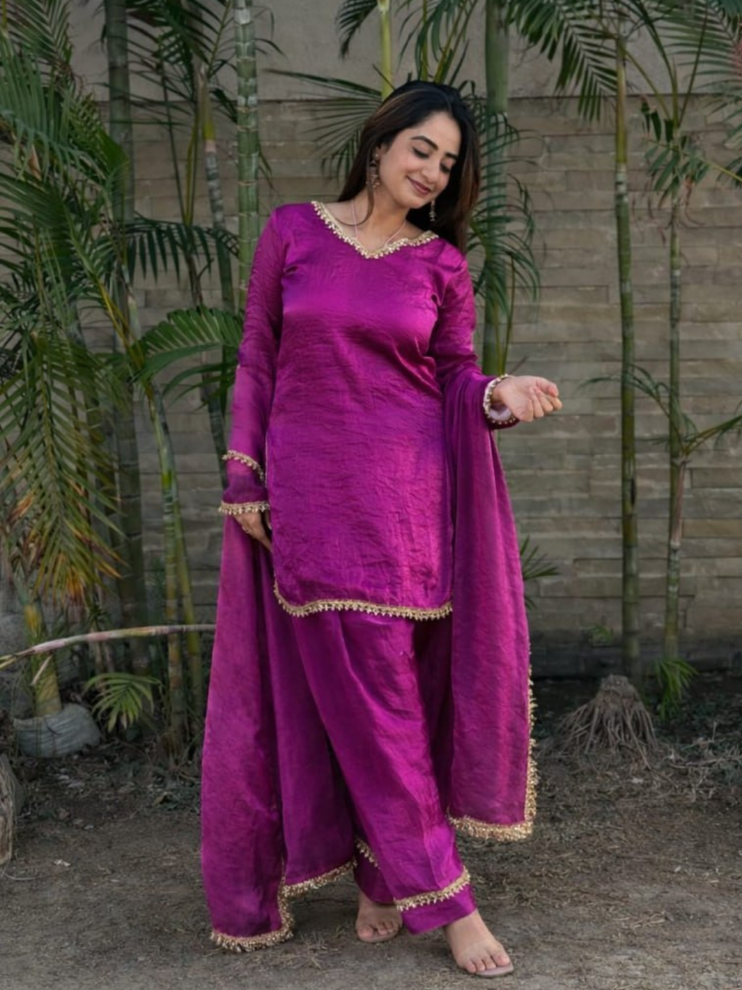 Subtle Shine Fendi Silk Dupatta Set