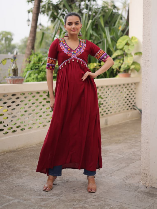 Navratri Kurti with Kodi Detailing