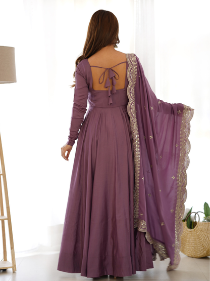 Designer Anarkali Gown with Exquisite Embroidered Dupatta