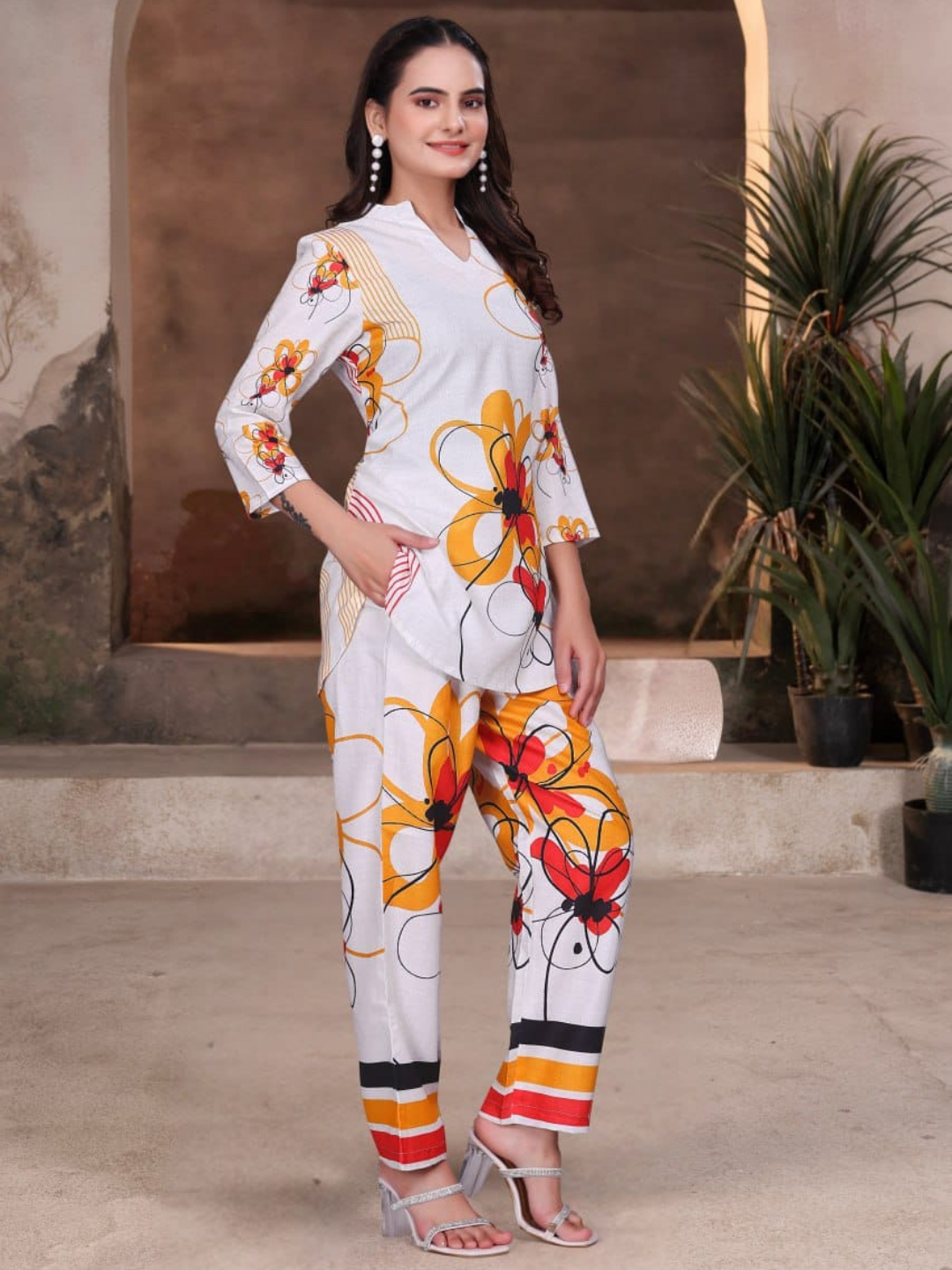 Vibrant Cotton Silk Digital Print Co-Ord Set