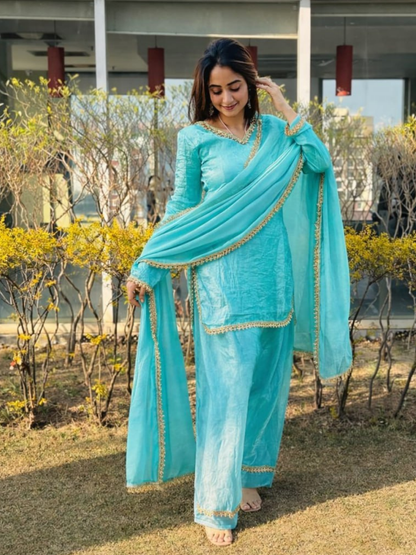 Subtle Shine Fendi Silk Dupatta Set