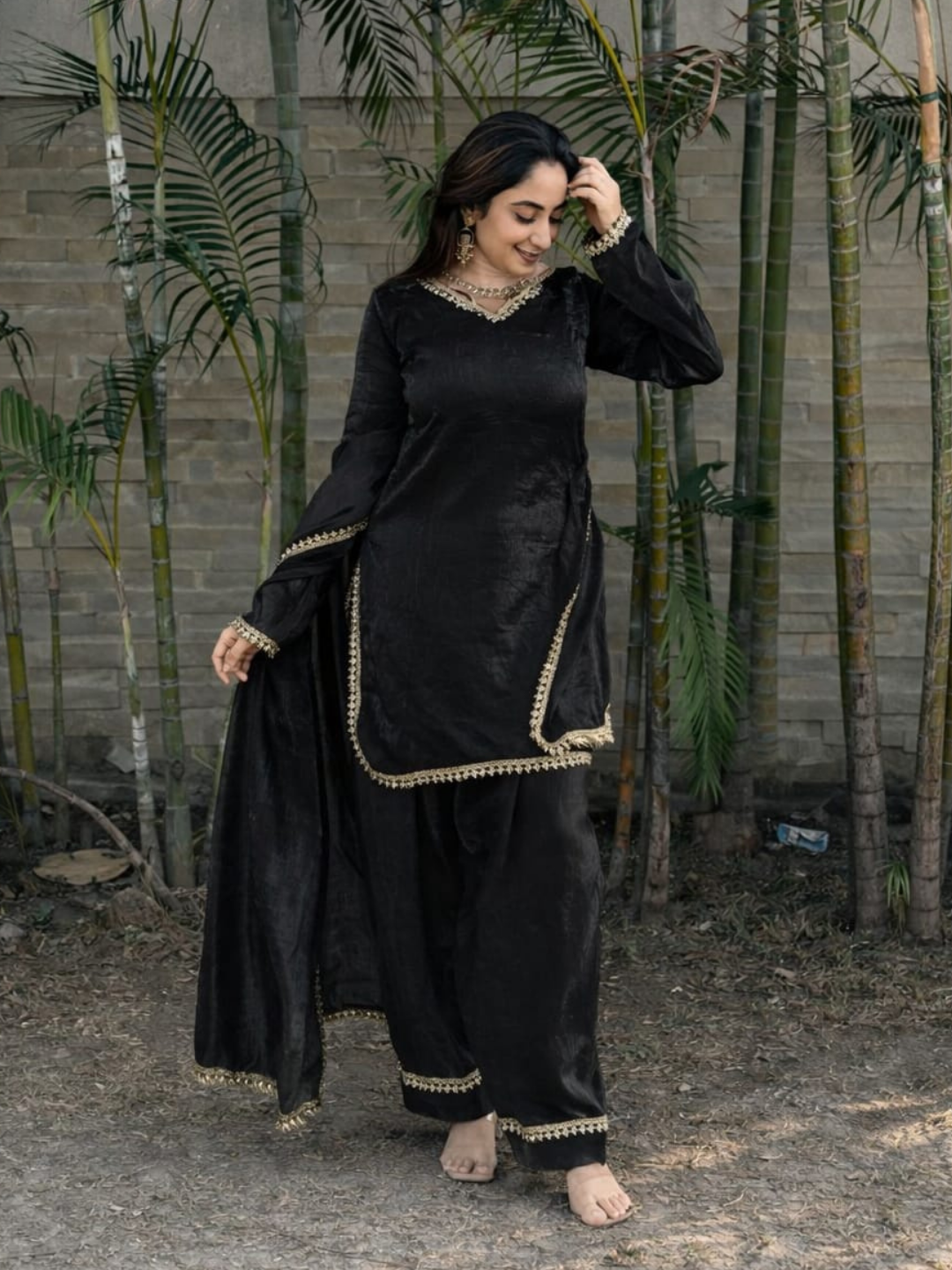 Subtle Shine Fendi Silk Dupatta Set