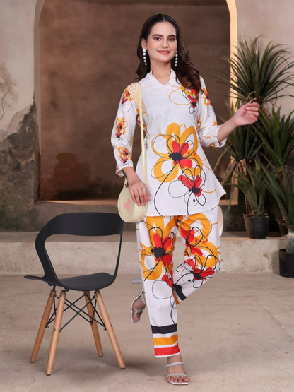 Vibrant Cotton Silk Digital Print Co-Ord Set