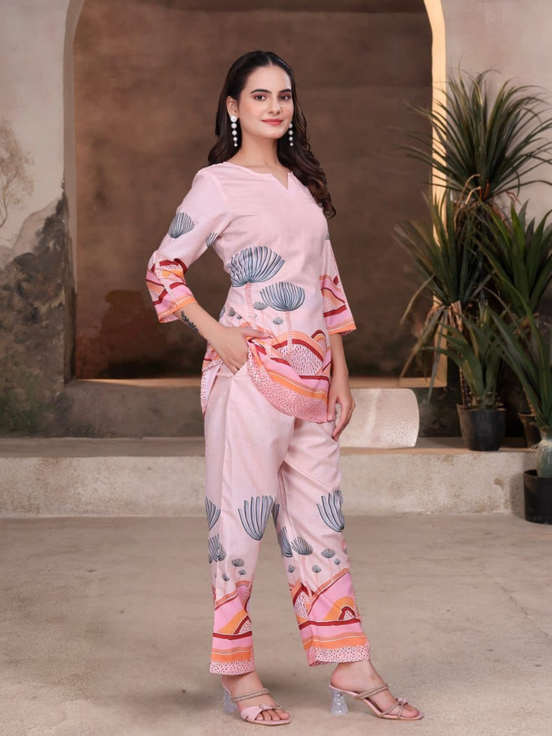 Elegant Pastel Digital Print Co-Ord Set