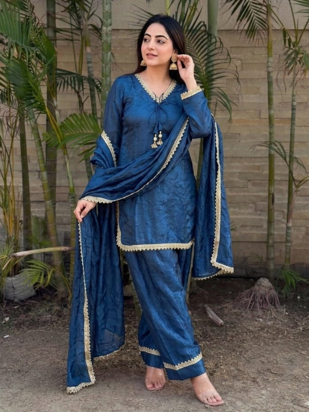 Subtle Shine Fendi Silk Dupatta Set