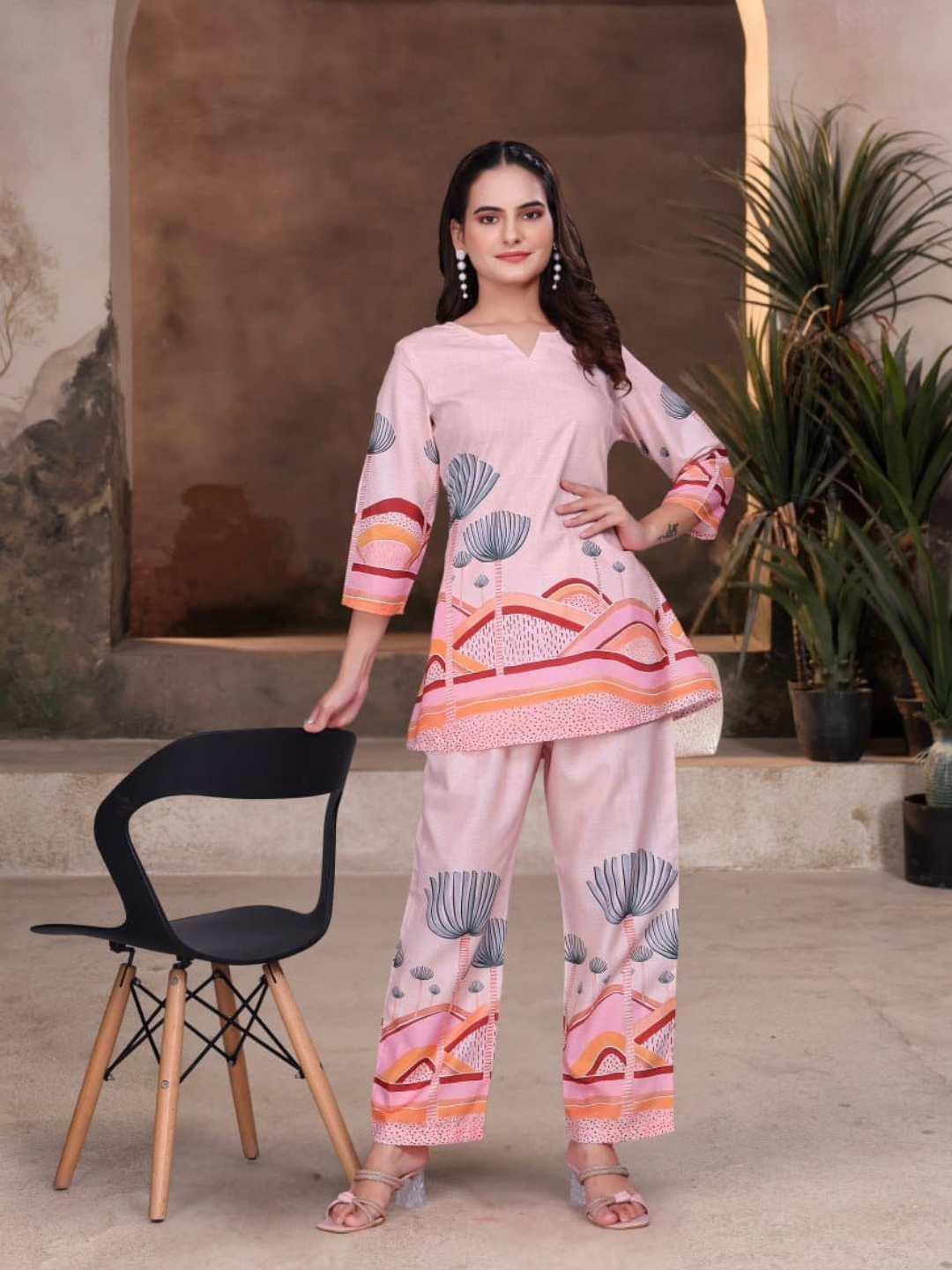 Elegant Pastel Digital Print Co-Ord Set