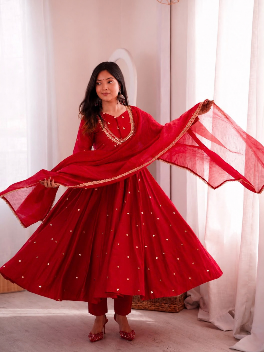 Shimmering Grace Three-Piece Anarkali