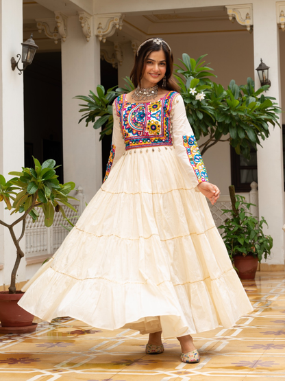 Kutchi Grace Flared Navratri Gown
