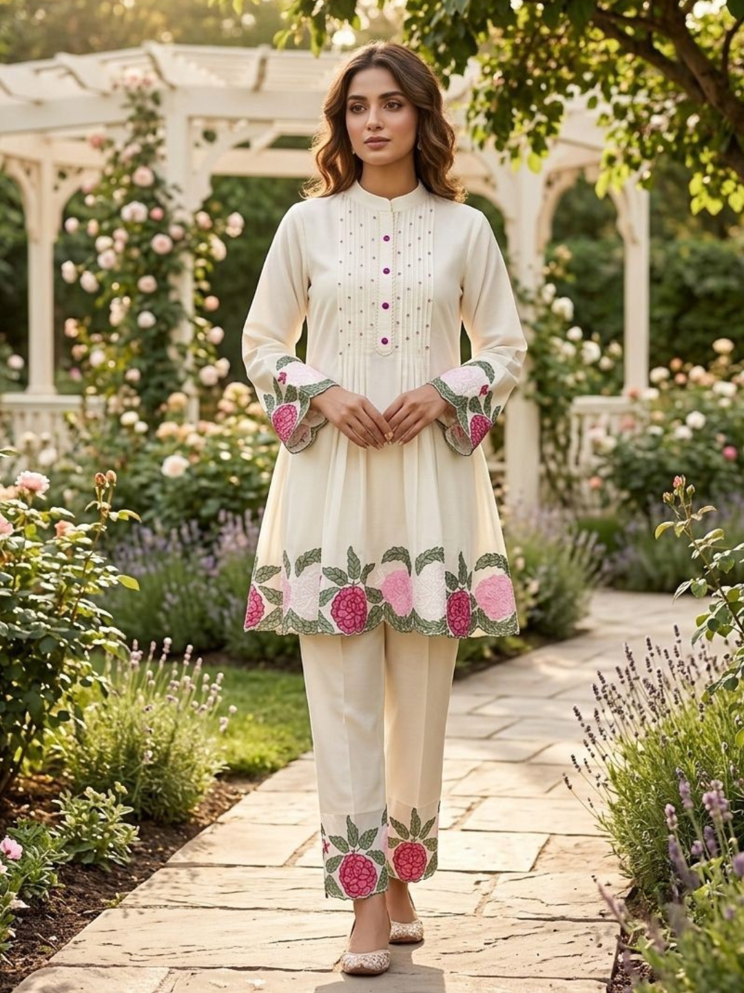 Bloom with Grace Roman Silk Co-ord Set