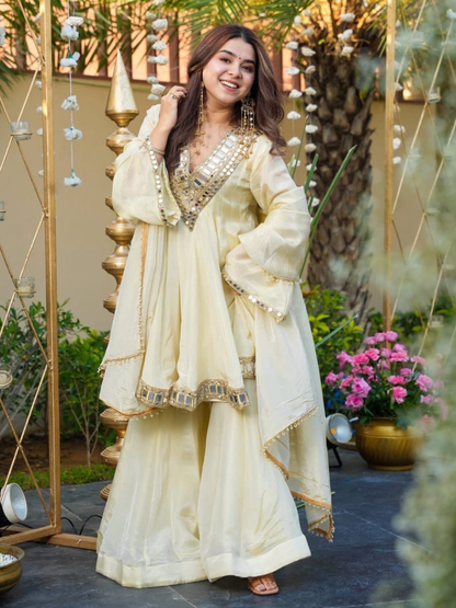 Radiant Reflections Off-White Sharara