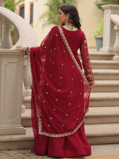 Majestic Maroon & Wine Gown Set