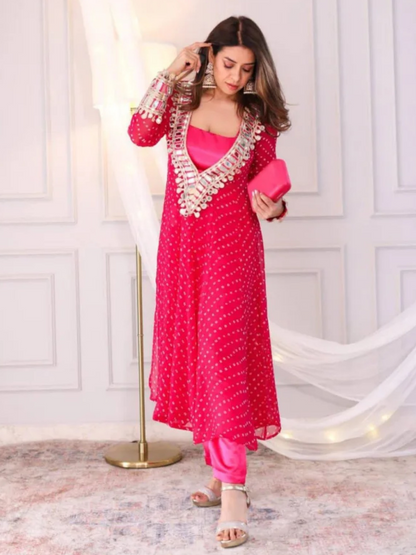 Mirror Magic Kurta Set with Bustier