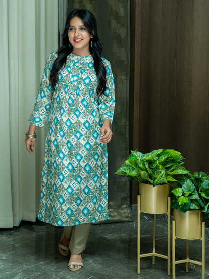 Chequered Print Kurti