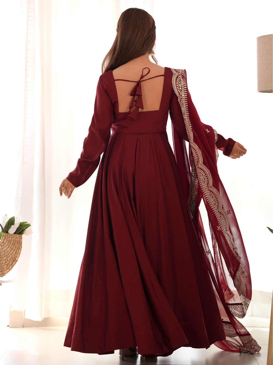 Designer Anarkali Gown with Exquisite Embroidered Dupatta