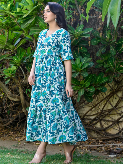 Fresh Floral Midi Dress