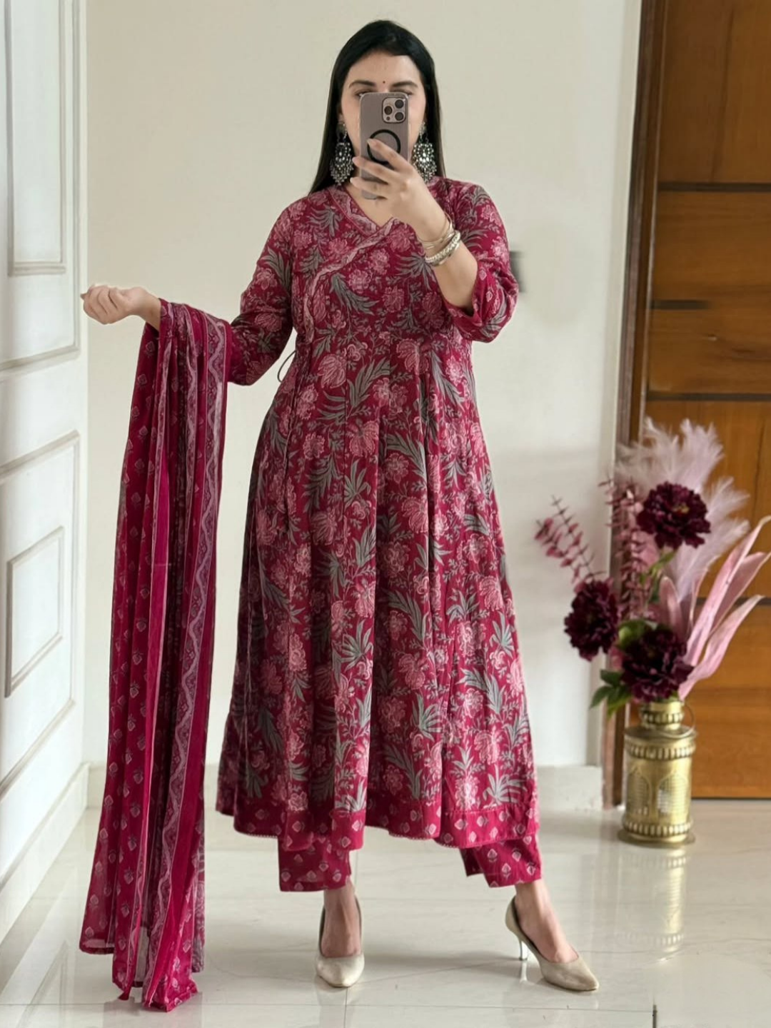Gulnaar Grace Jaipuri Cotton Anarkali Set