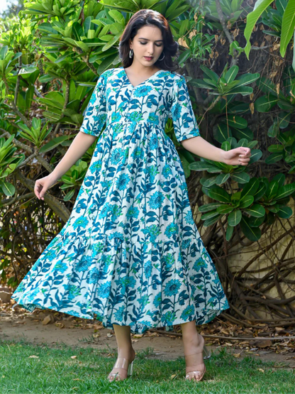 Fresh Floral Midi Dress