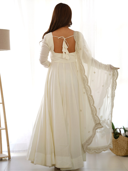 Designer Anarkali Gown with Exquisite Embroidered Dupatta