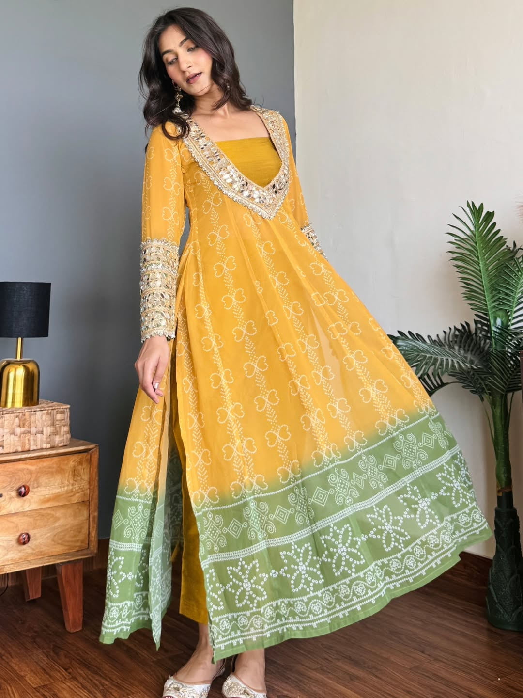 Flowy Mirror Work Co-ord Set