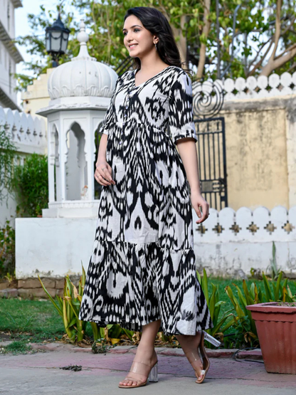 Monochrome Ikat Dress