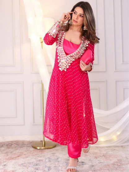 Mirror Magic Kurta Set with Bustier