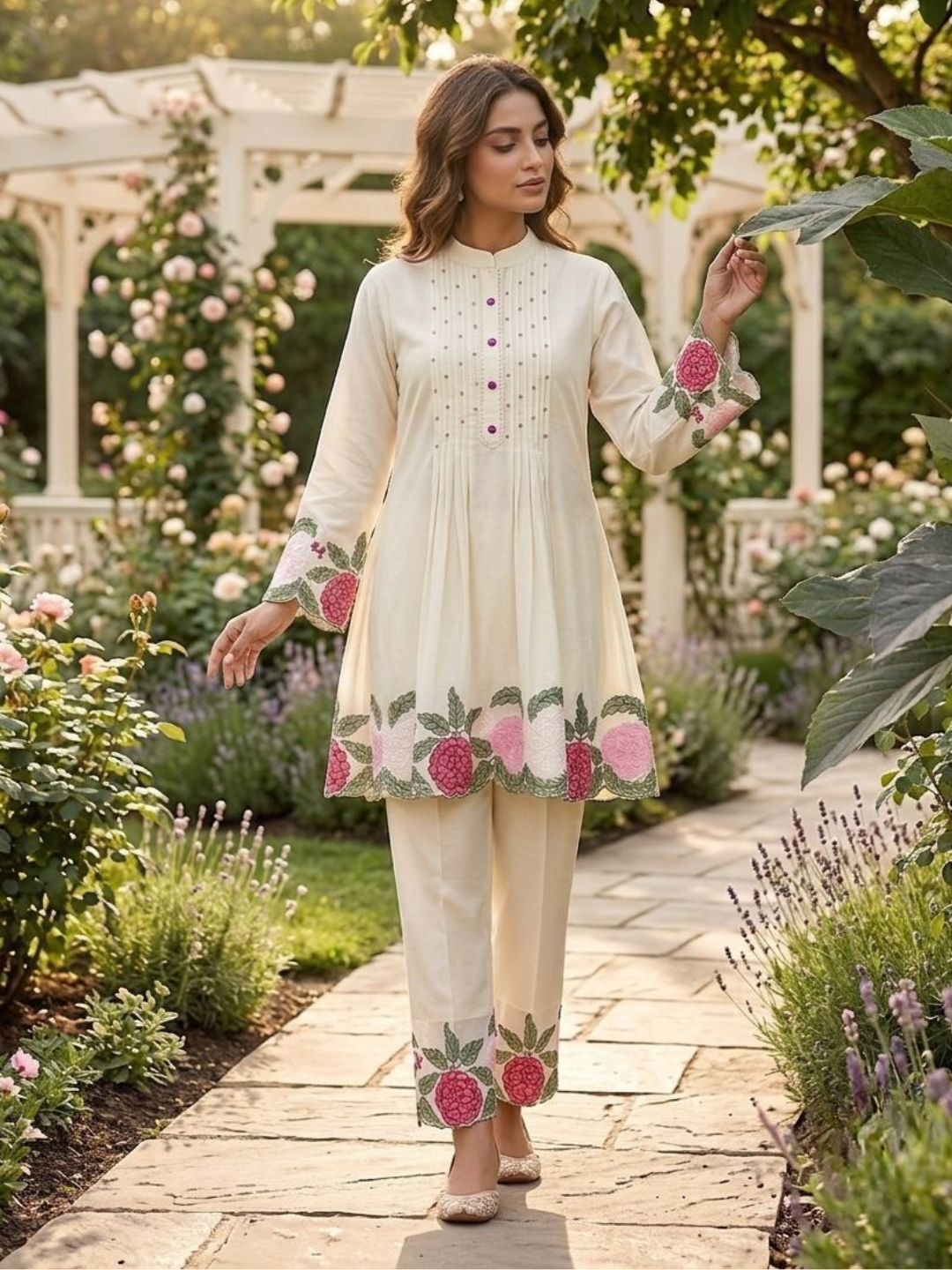 Bloom with Grace Roman Silk Co-ord Set
