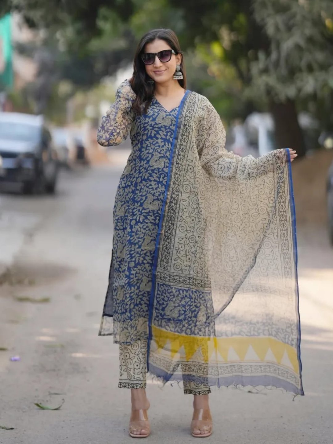 Timeless Blue Kota Doriya Suit Set