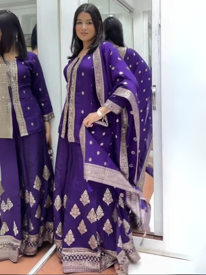 Banarasi Silk Sharara Set