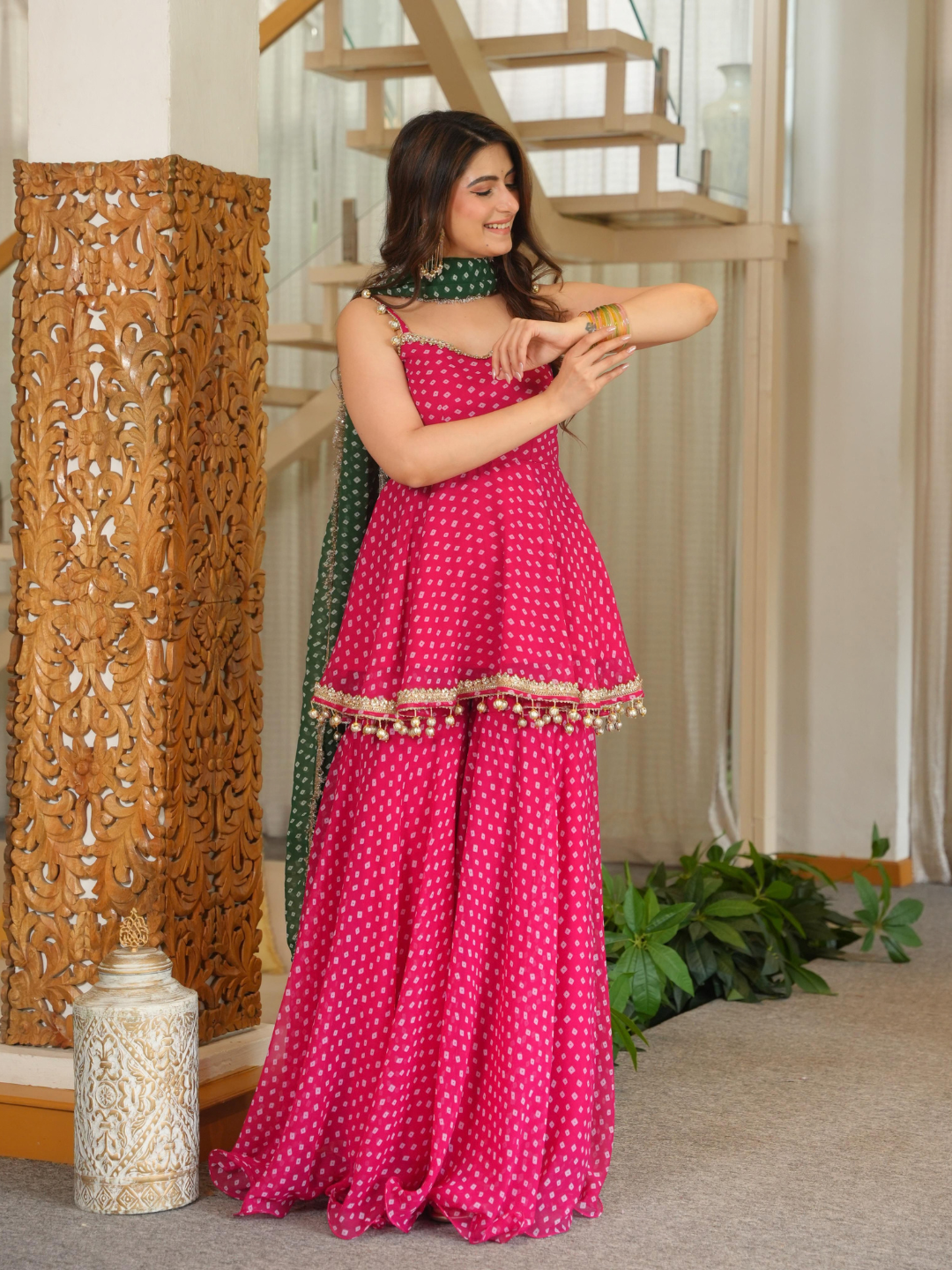 Royal Bandhani Palazzo Set